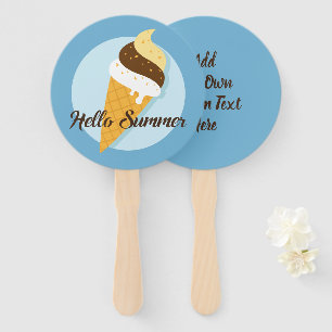 Benutzerdefinierter Text Ice Creme Hallo Fan Set Fächer