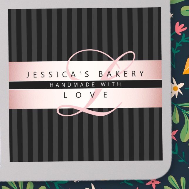 Benutzerdefinierter Text | Imitats Rose Gold mit S Aufkleber (Von Creator hochgeladen)