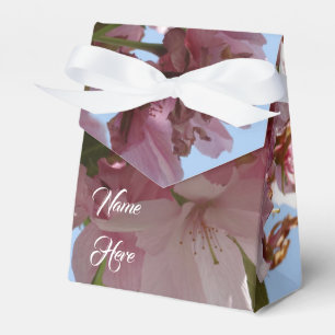 Benutzerdefinierter Text in rosa Blume Geschenkschachtel