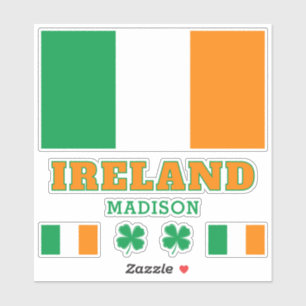 Benutzerdefinierter Text Irland Aufkleber