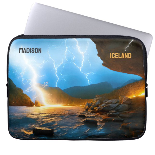 Benutzerdefinierter Text Island Laptopschutzhülle (Vorderseite)