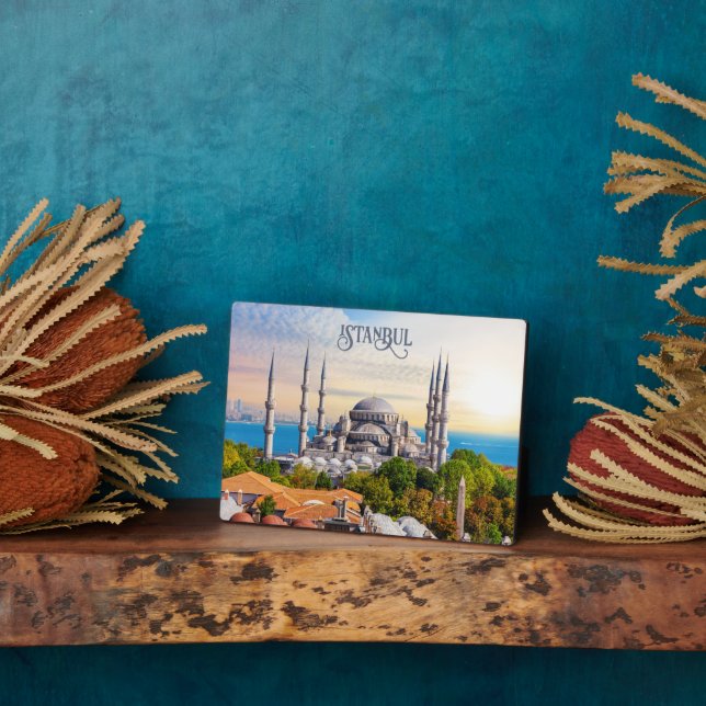 Benutzerdefinierter Text Istanbul Fotoplatte (Seite)