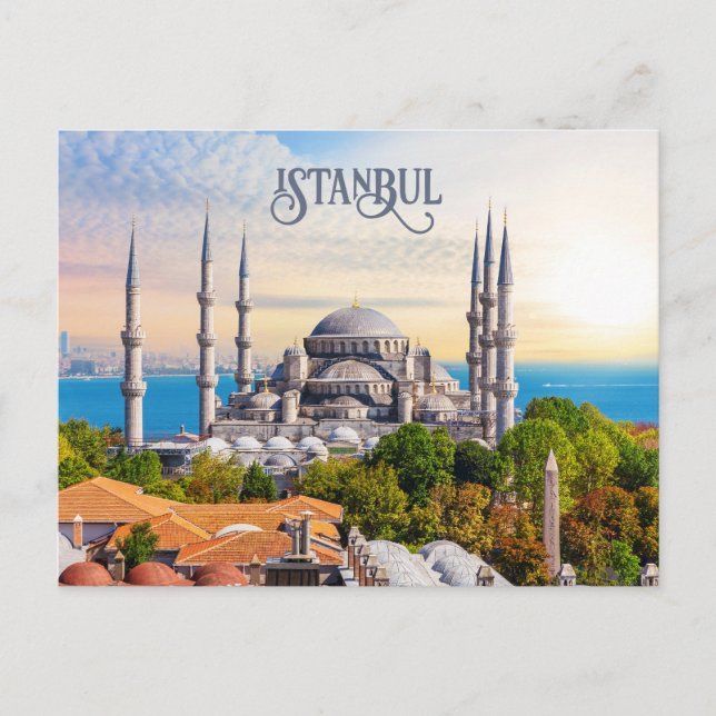 Benutzerdefinierter Text Istanbul Postkarte (Vorderseite)