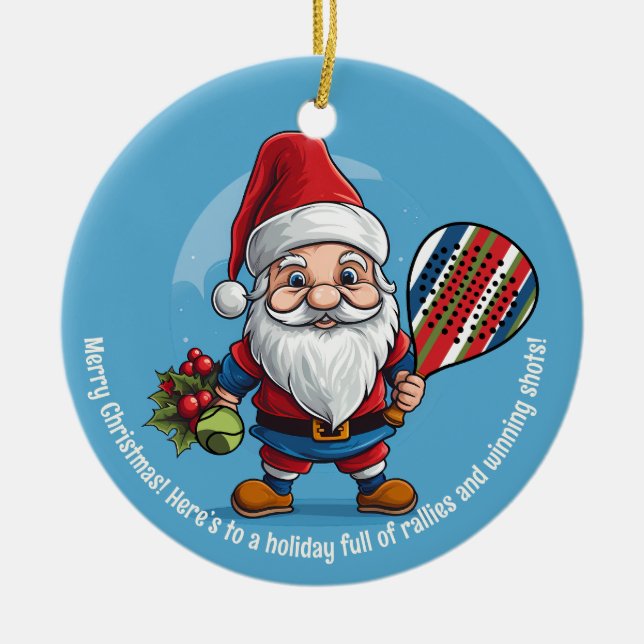 🎾🎄Benutzerdefinierter Text, Jingle Smash Keramik Ornament (Vorne)