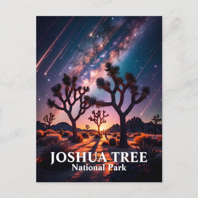 Benutzerdefinierter Text Joshua Tree Nachthimmel K Postkarte (Vorderseite)