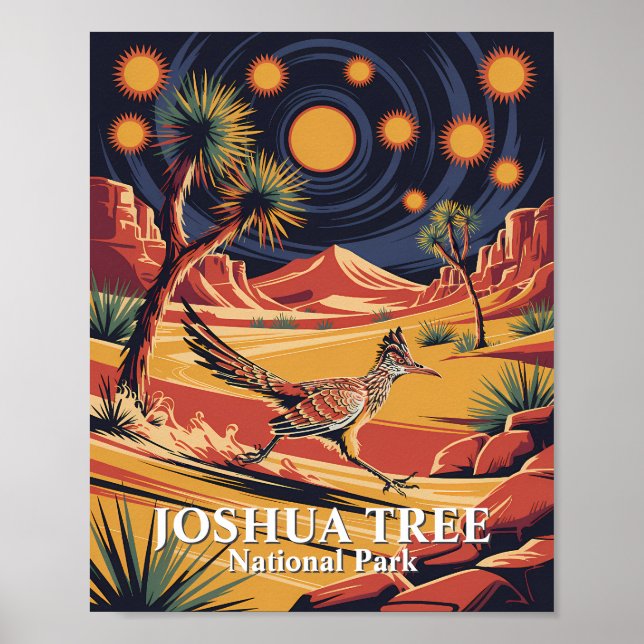 Benutzerdefinierter Text Joshua Tree Wildlife Road Poster (Vorne)
