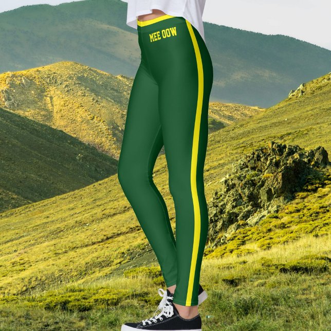 Benutzerdefinierter Text Katzenmutter Süß Grün Gel Leggings (Von Creator hochgeladen)