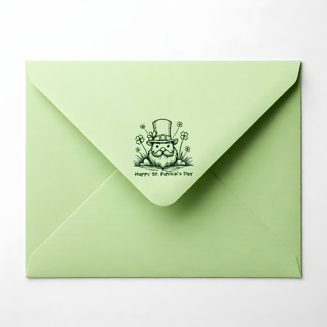 Benutzerdefinierter Text, Kleeblatt Abenteuer Gummistempel (Custom text, Clover Caper Rubber Stamp)