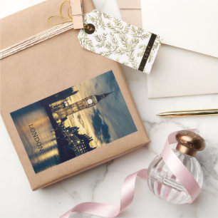 Benutzerdefinierter Text London Rechteckiger Aufkleber