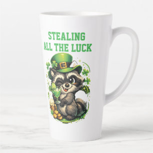 Benutzerdefinierter Text Lustiger Waschbär St. Pat Milchtasse