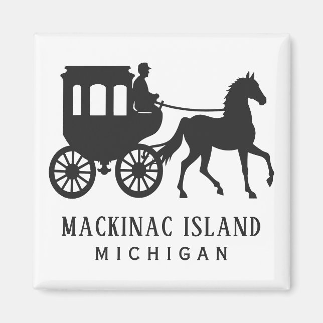 Benutzerdefinierter Text Mackinac Island Magnet (Vorne)