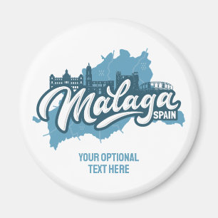 Benutzerdefinierter Text Malaga Spanien Magnet