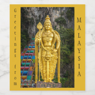 Benutzerdefinierter Text Malaysia Weinetikett