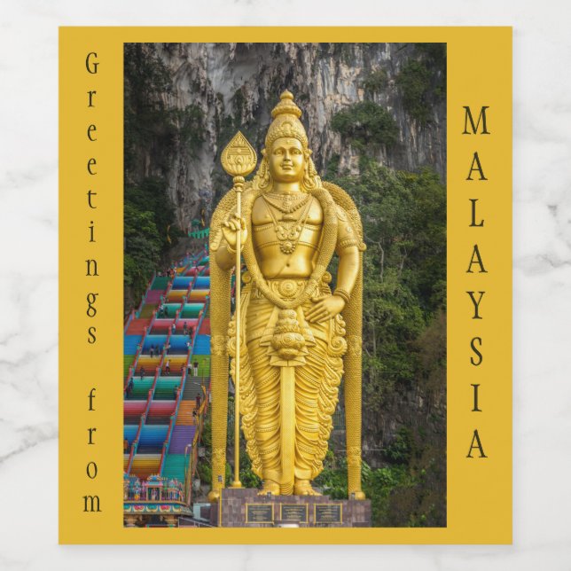Benutzerdefinierter Text Malaysia Weinetikett (Einzelnes Label)