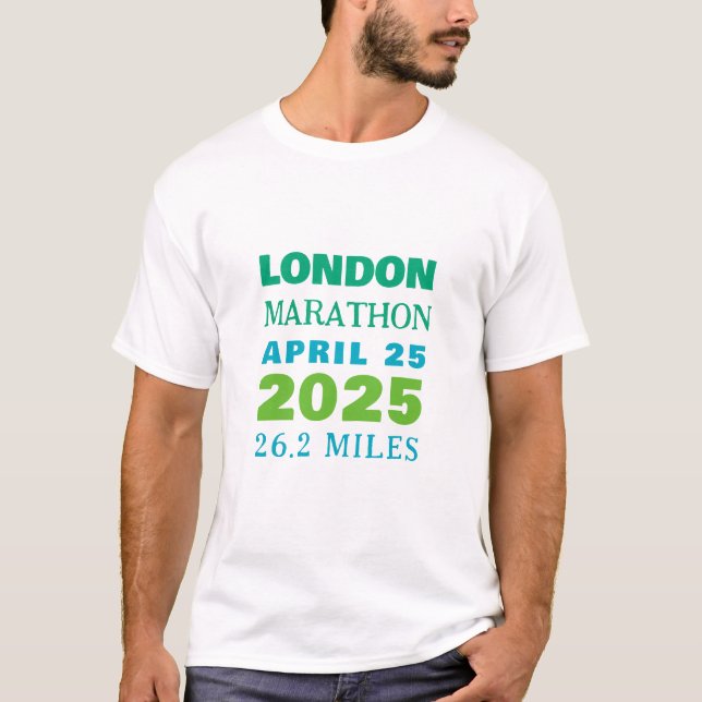 Benutzerdefinierter Text Marathon Grün T-Shirt (Vorderseite)