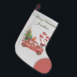 Benutzerdefinierter Text Merry Christmas Santa Ho  Kleiner Weihnachtsstrumpf<br><div class="desc">Custom tex Merry Weihnachten Weihnachten Weihnachten Ho Ho Drehbuch Text niedlich gemütlich traditionellen Stil rot,  grün und hell grau Kleine Weihnachtsfeiertage Strümpfe.</div>