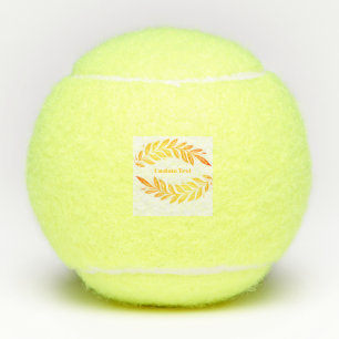 Benutzerdefinierter Text mit leaf-Logo-Bildmotiv h Tennisbälle