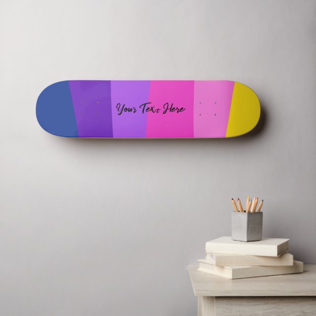 Benutzerdefinierter Text mit lebhaften Farben Skateboard (Wandkunst (Horz))