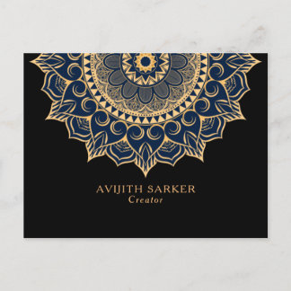 Benutzerdefinierter Text mit luxuriöser Mandala-Po Postkarte