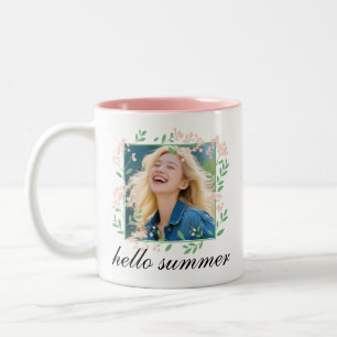 Benutzerdefinierter Text mit Rahmenfarben und Bild Zweifarbige Tasse