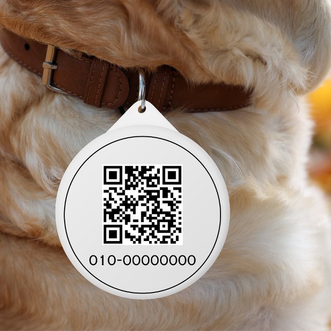 Benutzerdefinierter Text mit weißem QR-Code Haustiermarke (Von Creator hochgeladen)