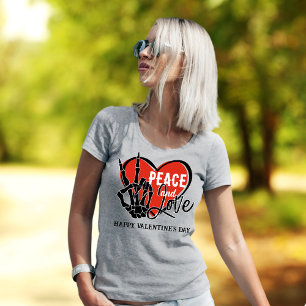 Benutzerdefinierter Text Moderne Skeletthand Fried T-Shirt
