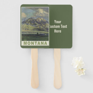 Benutzerdefinierter Text Montana Vintage Reise Fächer