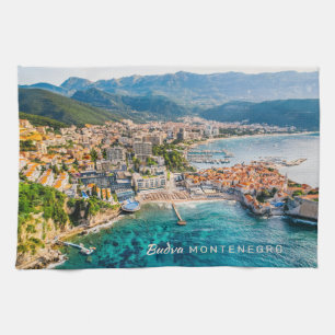 Benutzerdefinierter Text Montenegro Geschirrtuch