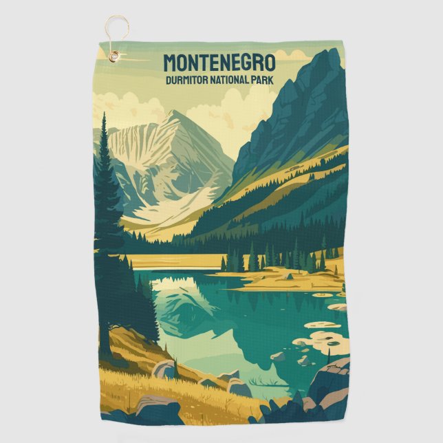 Benutzerdefinierter Text Montenegro Golfhandtuch (Vorderseite)