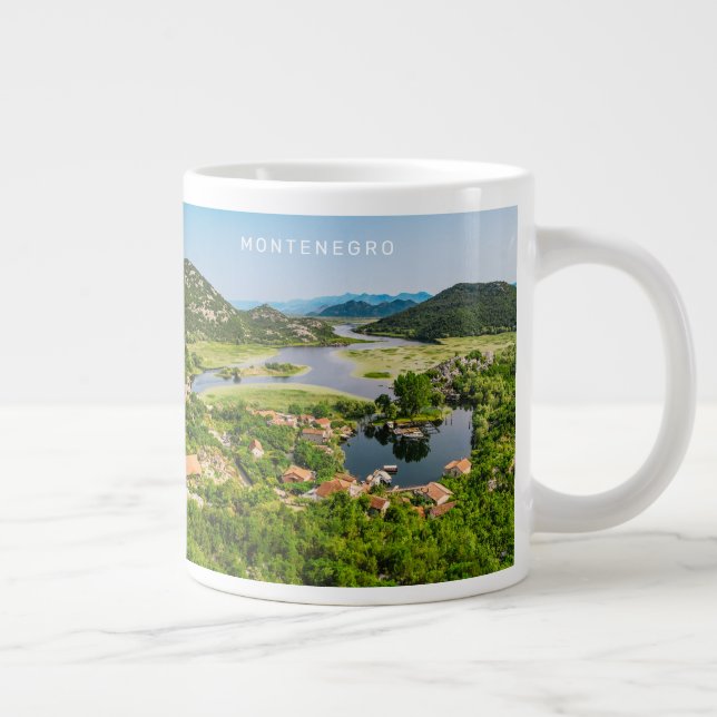 Benutzerdefinierter Text Montenegro Jumbo-Tasse (Rechts)