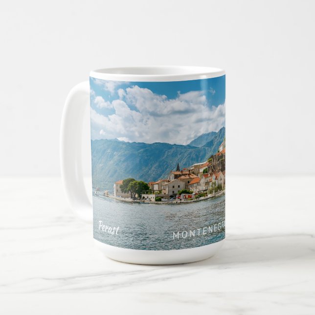 Benutzerdefinierter Text Montenegro Kaffeetasse (Vorderseite Links)