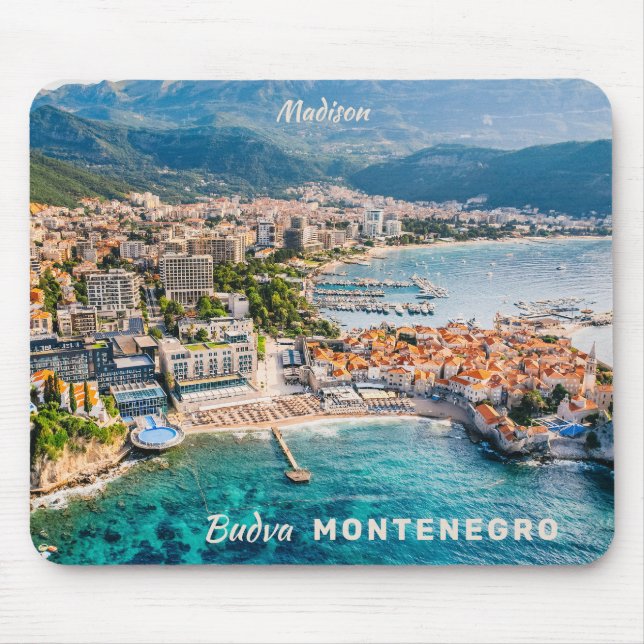 Benutzerdefinierter Text Montenegro Mousepad (Vorne)