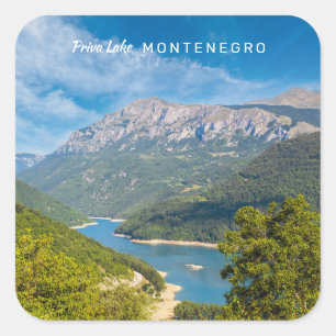 Benutzerdefinierter Text Montenegro Quadratischer Aufkleber