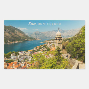 Benutzerdefinierter Text Montenegro Rechteckiger Aufkleber