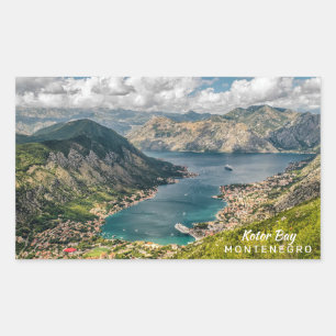 Benutzerdefinierter Text Montenegro Rechteckiger Aufkleber