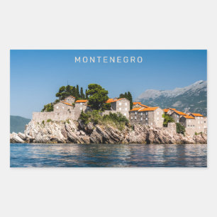 Benutzerdefinierter Text Montenegro Rechteckiger Aufkleber