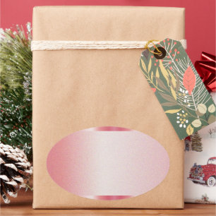 Benutzerdefinierter Text Name Logo Roségold Leere  Ovaler Aufkleber