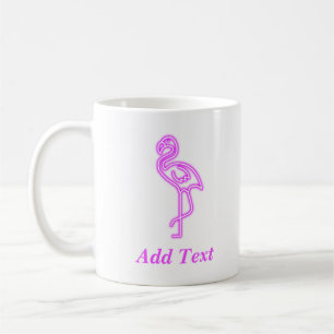 Benutzerdefinierter Text Neonpinken Flamingo-Firme Kaffeetasse
