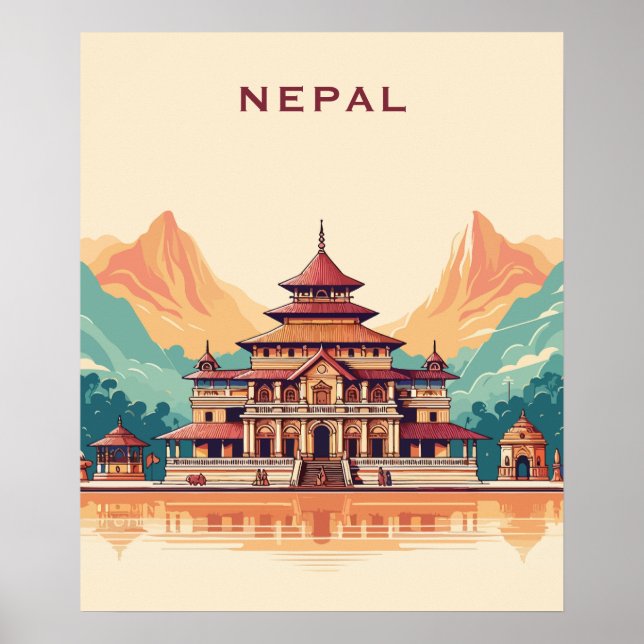 Benutzerdefinierter Text Nepal Poster (Vorne)