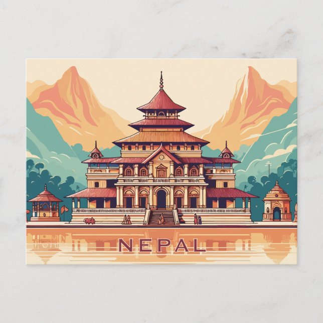 Benutzerdefinierter Text Nepal Postkarte (Vorderseite)