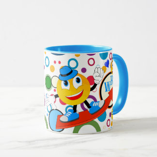 Benutzerdefinierter Text Niedlich Funny Emojis Kid Tasse