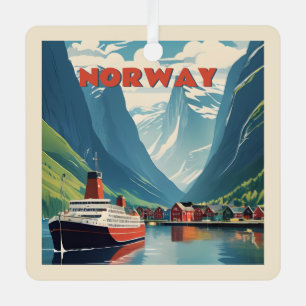 Benutzerdefinierter Text Norwegen Ornament Aus Metall