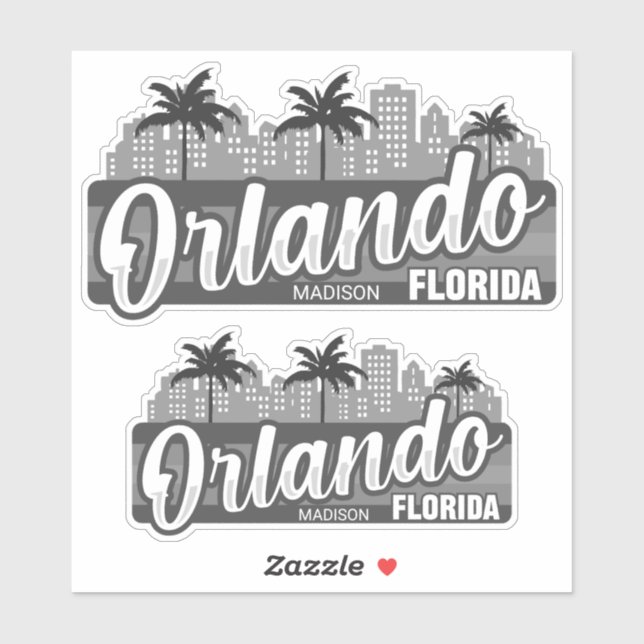 Benutzerdefinierter Text Orlando Florida Aufkleber (Blatt)
