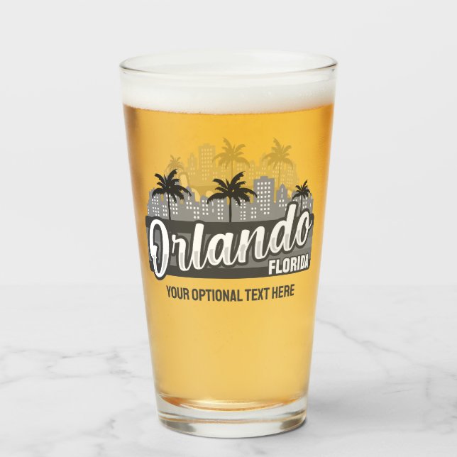 Benutzerdefinierter Text Orlando Florida Glas (Rückseite (gefüllt))