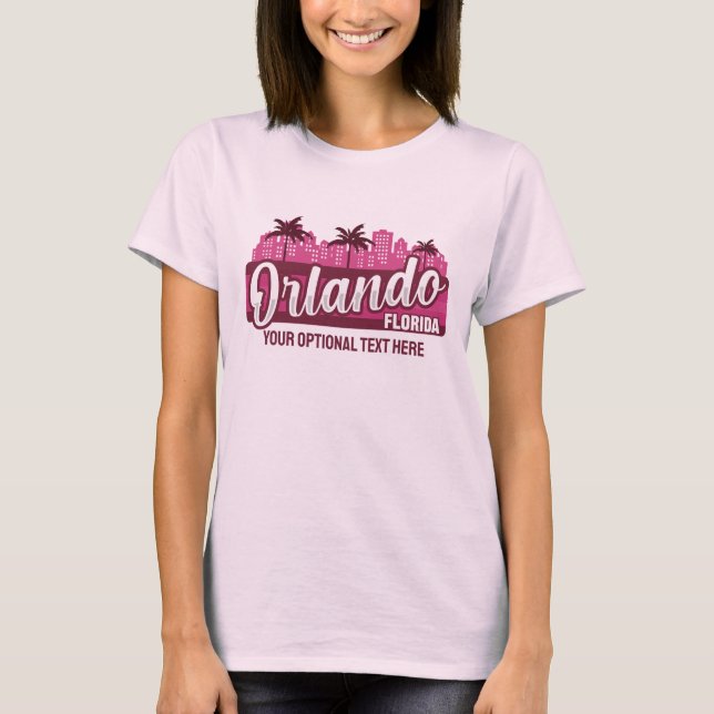 Benutzerdefinierter Text Orlando Florida T-Shirt (Vorderseite)