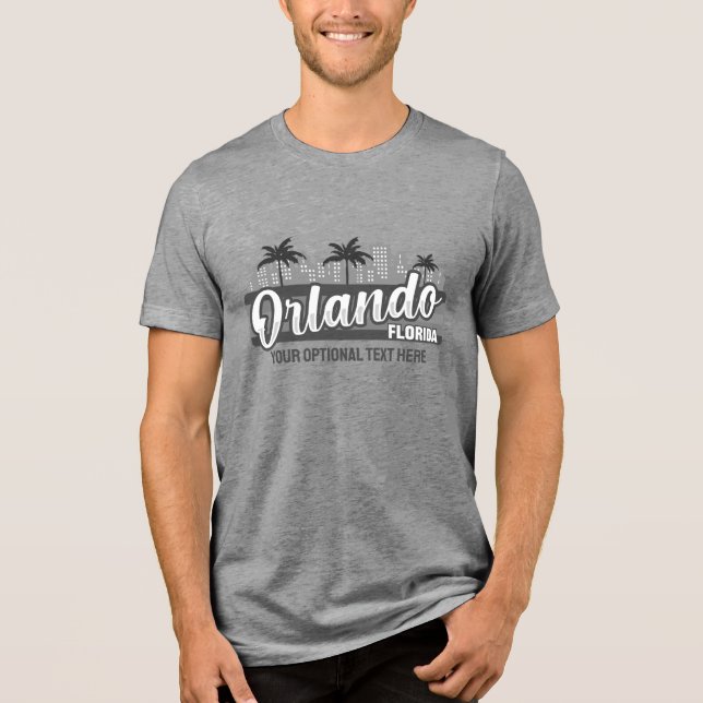 Benutzerdefinierter Text Orlando Florida Tri-Blend Shirt (Vorderseite)