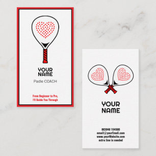 🎾 Benutzerdefinierter Text, Padel Coach Visitenkarte