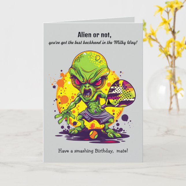 Benutzerdefinierter Text, Padel Milky Way Match Po Karte (Gelbe Blume)