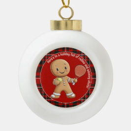 🎾 🎄 benutzerdefinierter Text, Padel Powered Chri Keramik Kugel-Ornament