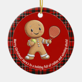 🎾 🎄 benutzerdefinierter Text, Padel Powered Chri Keramik Ornament